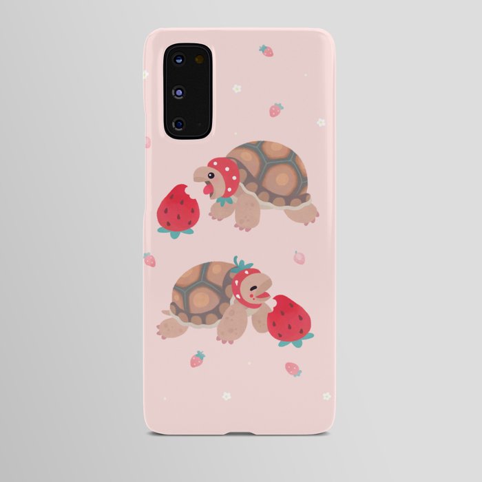 Tortoises love strawberries Android Case