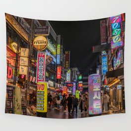 South Korea Photography - Down Town In South Korean City Wall Tapestry