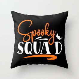 Spooky Squad Cool Halloween Slogan Throw Pillow