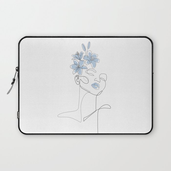 Blue Lily Girl Laptop Sleeve