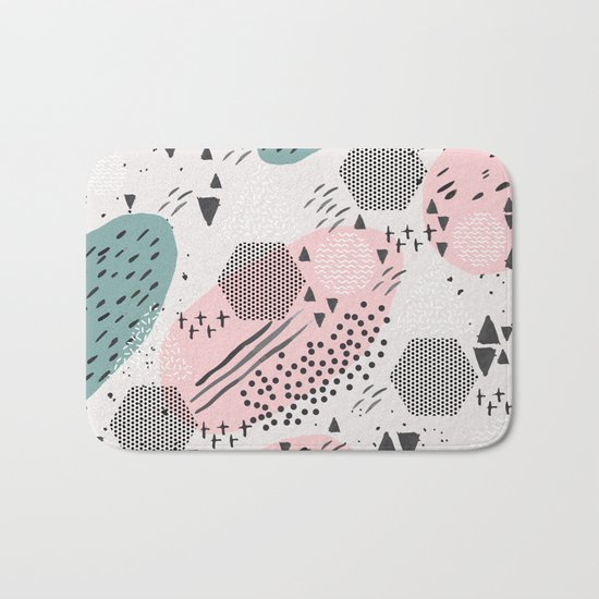 Geometric shapes & strokes Bath Mat
