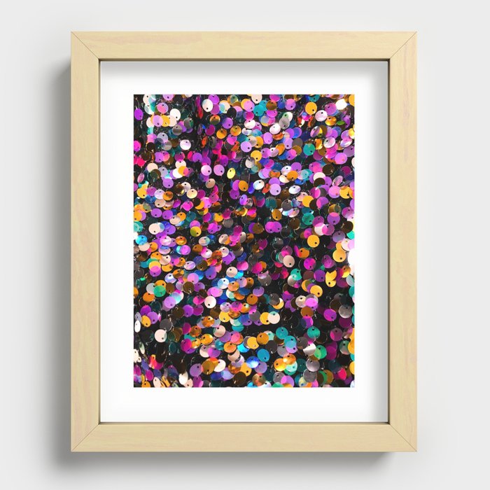 Rainbow Sequins Recessed Framed Print