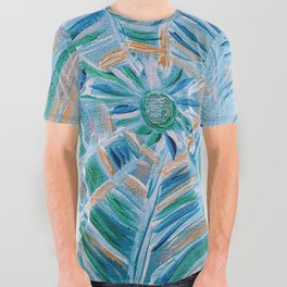 Blue Canvas Pattern Design All Over Graphic Tee