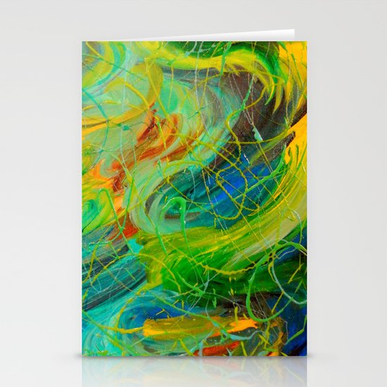 NAUTICAL GALAXY - Beautiful Aquatic Blue Green Ocean Universe Abstract Acrylic Painting Gift Decor Stationery Cards