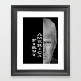 Trump text portrait Gifts Republican Conservative Framed Art Print