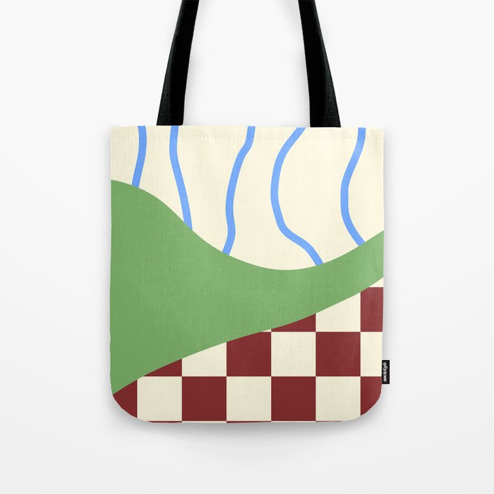 Checked simple line colorblock 1 Tote Bag