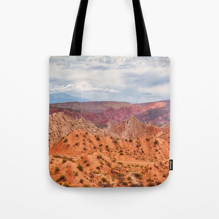 Argentina Photography - Orange Badlands Covered By Small Bushes Tote Bag