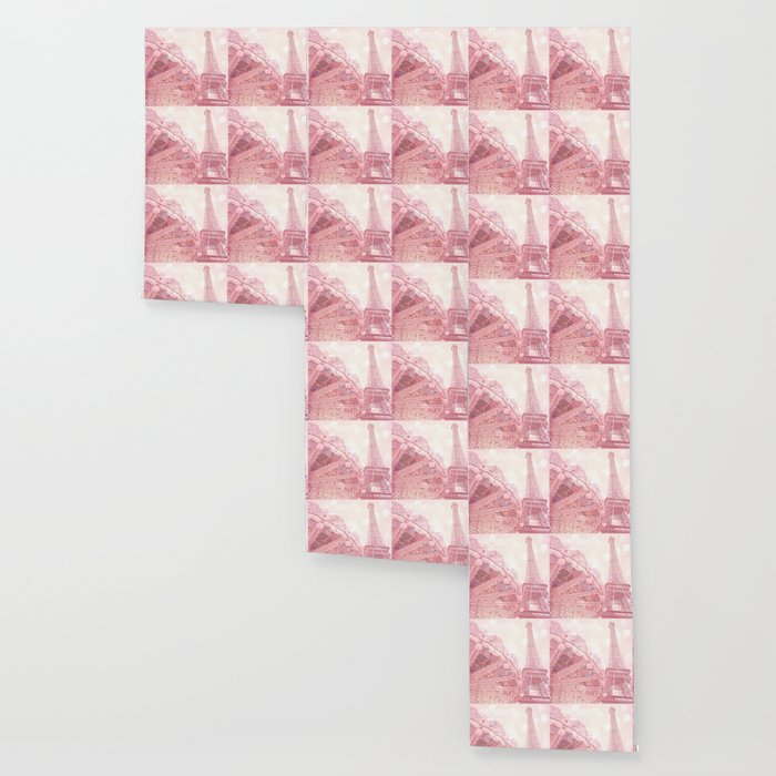Paris Pink Eiffel Tower Carousel Wallpaper By Kathyfornal Society6