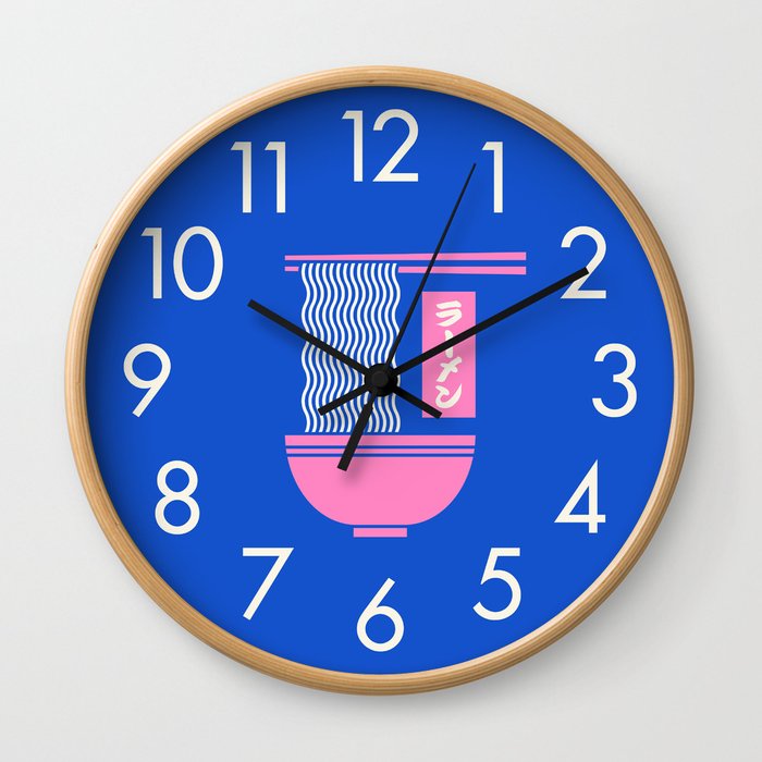 Ramen Minimal - Blue Wall Clock