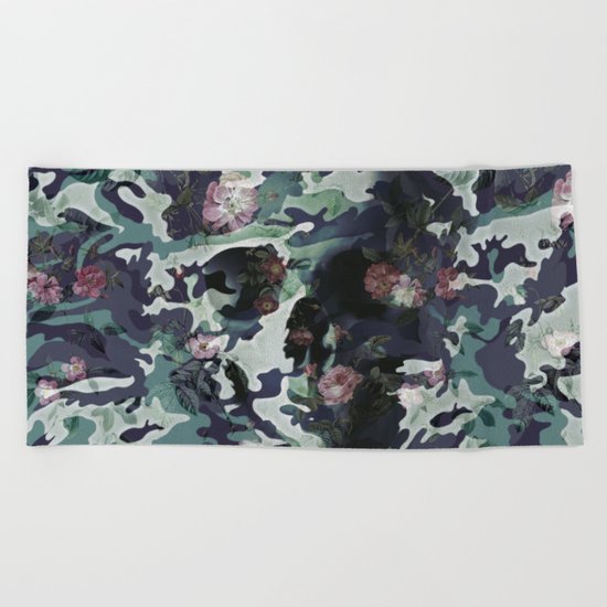 Camouflage Skull V2 Beach Towel
