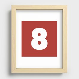 8 (White & Maroon Number) Recessed Framed Print