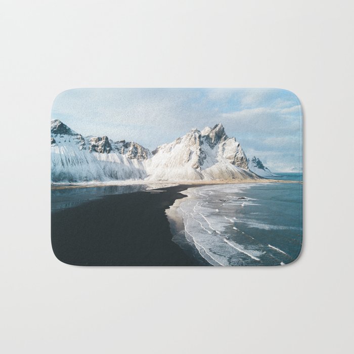 Iceland Mountain Beach - Landscape Photography Bath Mat