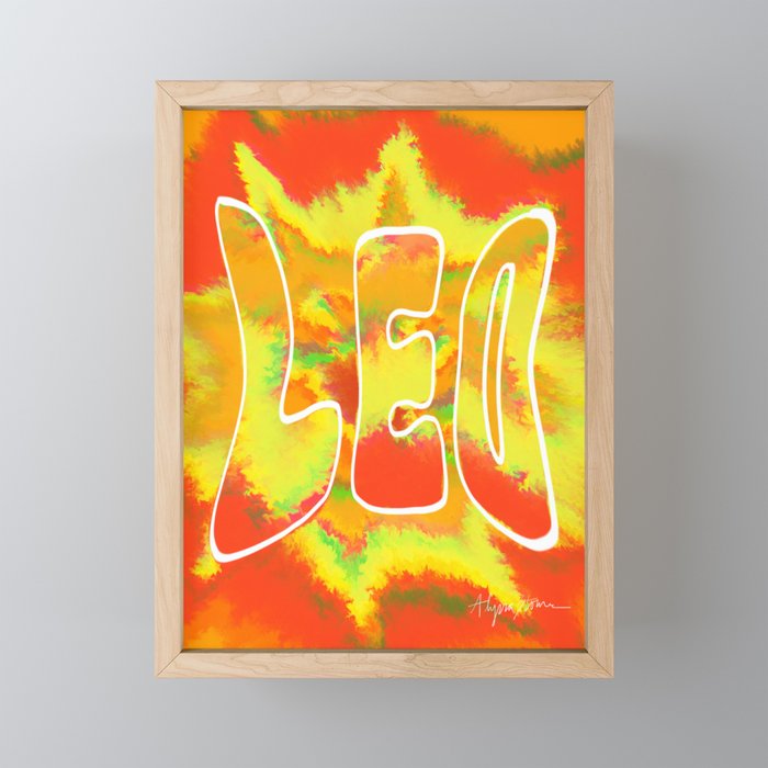 Leo Tie-Dye Framed Mini Art Print