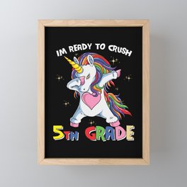 Ready To Crush 5th Grade Dabbing Unicorn Framed Mini Art Print