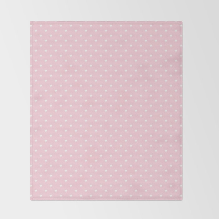 White Polka Dot Hearts On Light Soft Pastel Pink Throw Blanket By White Polka Dot Hearts On Light Soft Pastel Pink Throw Blanket By Honorandobey Society6