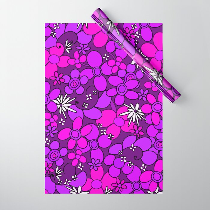 60s 70s Retro Flower Glam #2 #floral #decor #art #society6 Wrapping Paper