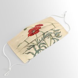 Red Poppy by Elizabeth Blackwell from "A Curious Herbal," 1737 (benefits The Nature Conservancy) Face Mask