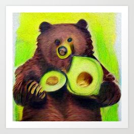 Avocado Bear 2 Art Print
