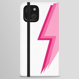 Layered hot pink lightning bolt iPhone Wallet Case