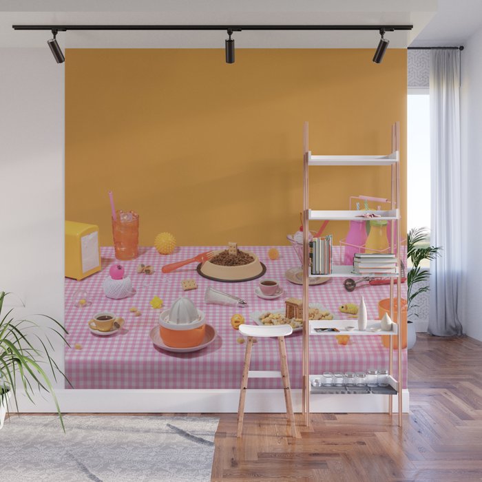 Colorful Tea Party Wall Mural