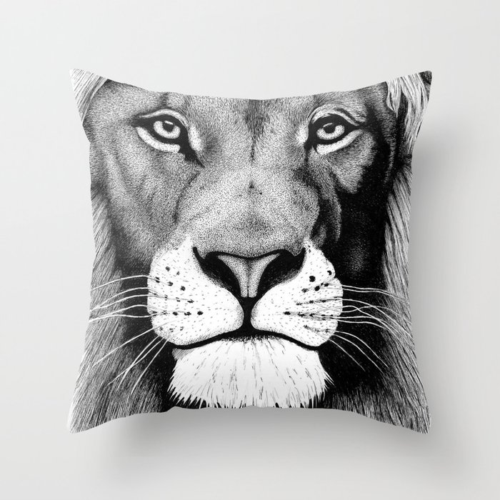 Lion face Throw Pillow