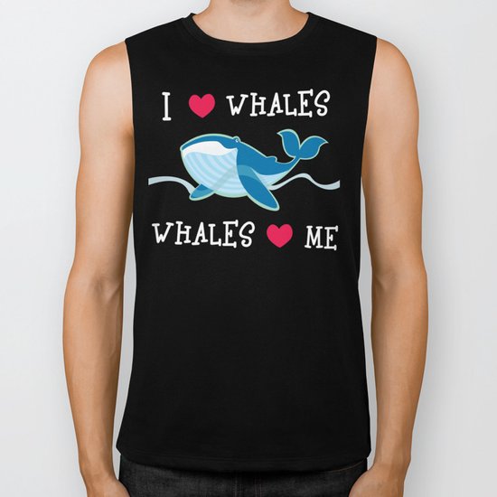 love whales Biker Tank