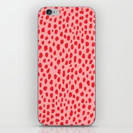 Dalmatian Polka Dot Spots Pattern (red/pink) iPhone Skin