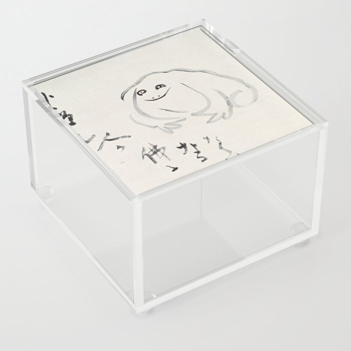 The Meditating Frog, Sengai Gibon Japanese Art Acrylic Box