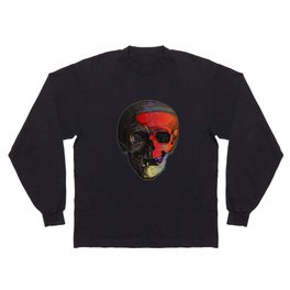 Colorful skull illustration, retro design  Long Sleeve T-shirt