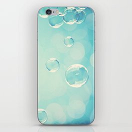 Bubble Photography, Laundry Room Soap Bubbles, Aqua Teal Bathroom Photography iPhone Skin