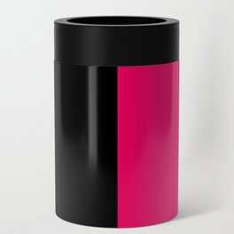 Black Bright Pink Color Block Can Cooler