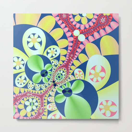 Floral fantasy pattern design Metal Print