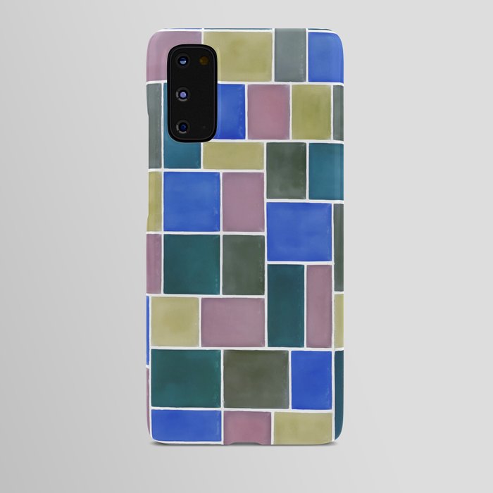 Rectangles And Squares Contemporary White Outline Art 1 Android Case