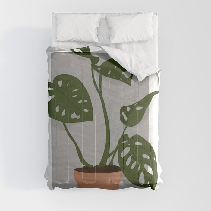 Monstera adansonii potted plant Comforter