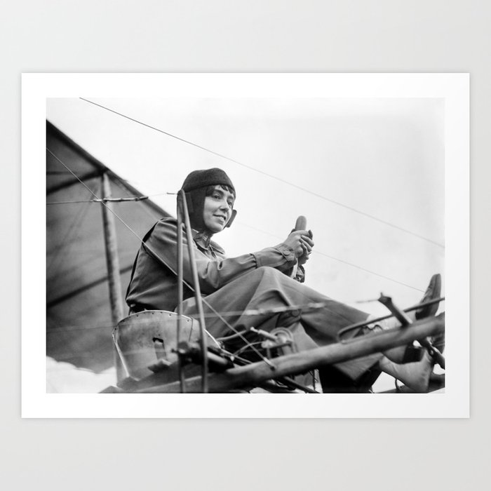 Helene Dutrieu In Her Airplane - 1911 Art Print