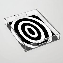 Trippy Black and White Pattern Acrylic Tray