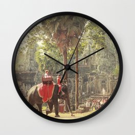 Elephant at Angkor Wall Clock