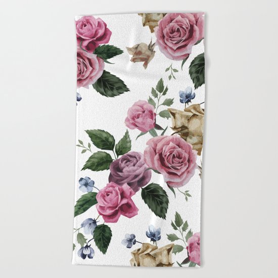 FLORAL PATTERN 11 Beach Towel