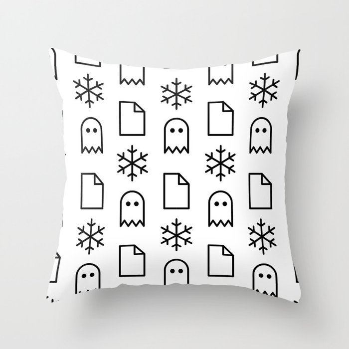 Paper, Snow, A Ghost. Throw Pillow
