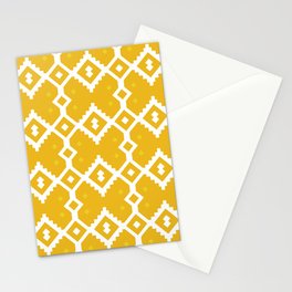 Yellow Chevron Diamond Pattern Stationery Cards