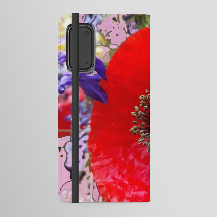 Poppy and wildflowers fresh summer arrangement Android Wallet Case