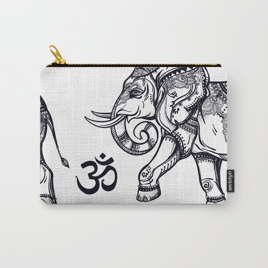 Elephants Pattern Carry-All Pouch