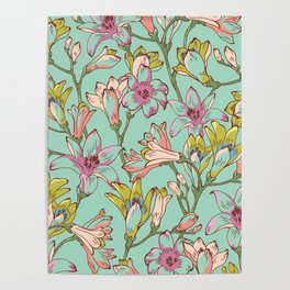 Colorful Lily Pattern Poster