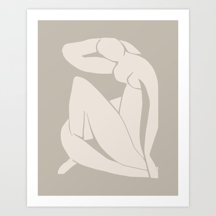 Matisse Nude in Beige, Henri Matisse Abstract Nude, Art Decoration Art Print