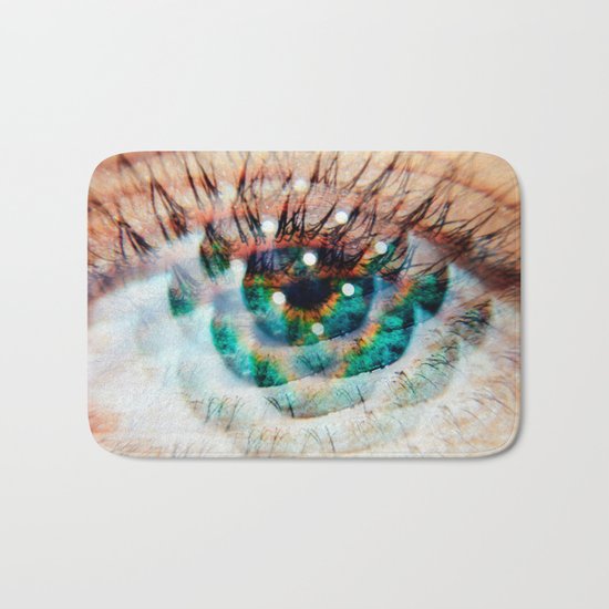Green Eyes Hypnotize Bath Mat