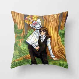 Candy and Terry in the forest Throw Pillow