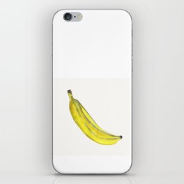 watercolor juicy yellow banana isolated on a white background iPhone Skin