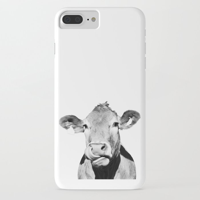 cow photo - black and white iphone case