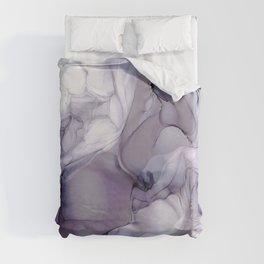 River of Periwinkle Abstract 4722 Modern Alcohol Ink Painting by Herzart Duvet Cover