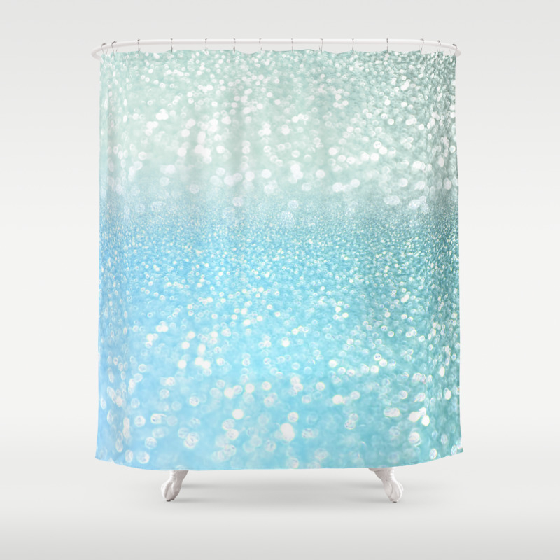 Enchanted Floral Mermaid in Ocean Beach Artwork Scene Fabric Shower Curtain71" 